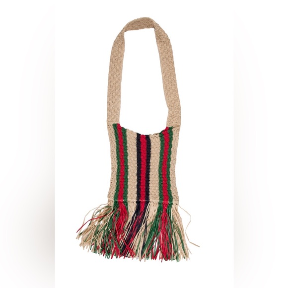Gucci Raffia Crossbody Bag
Tan, Green/Red/Navy Web Design. Perfect 😍 - Picture 1 of 11